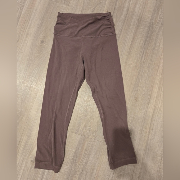 Lululemon Align HR Crop 21 Cross Waist Leggings In Spiced Chai Women’s Sz 4 - Picture 3 of 8